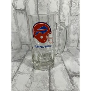 Vintage 1991 Collectors Edition NFL Buffalo Bills Slim Jim Glass Beer Mug 8"